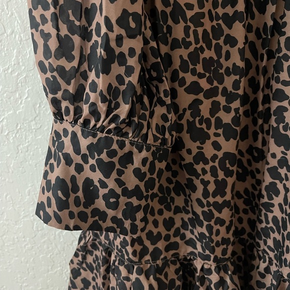 NWOT Lulus Brown and Black Leopard Print Babydoll Dress - Small - Picture 7 of 7